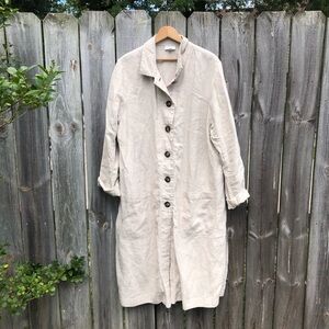 J. Jill beige linen duster jacket